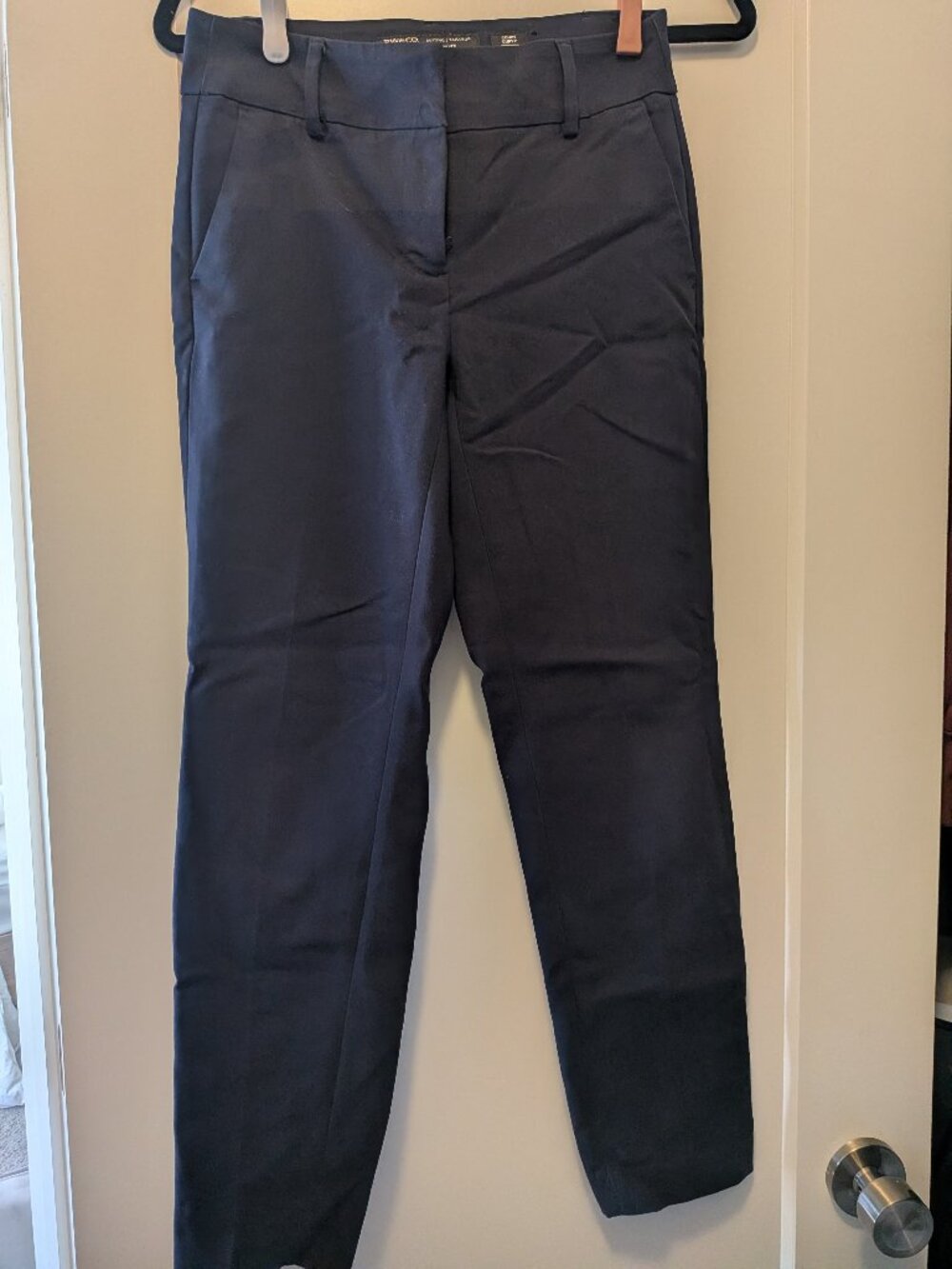 Navy blue RW and Co Mid-Rise Slim-Leg Curvy Fit Ankle suiting Pant - size 2